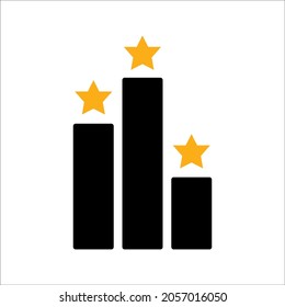 thin line black logo like simple star up. concept of company growth prediction or personal mission on white background color editable