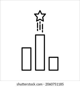 thin line black logo like simple star up. concept of company growth prediction or personal mission on white background color editable