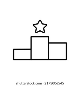 dünnes schwarzes Logo wie einfaches Stern-Up. Unternehmenswachstumsvorhersage oder persönliche Mission. flacher linearer Trend moderne minimale Anlaufmotivation Logotype Grafik Design einzeln auf Weiß.