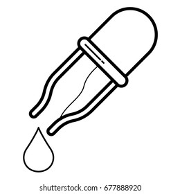 thin line Blood, dropper, laboratory, pipette icon