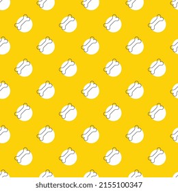 Thin line Bone icons on a yellow background in seamless pattern. Abstract business illustration with repeated elements. Vector background EPS 10