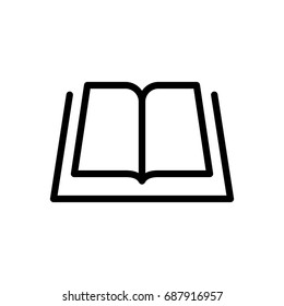 Thin line book icon. Vector illustration isolated on a white background. Simple outline pictogram of book.