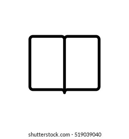 thin line book, magazine icon on white background