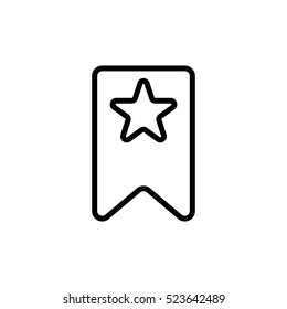 thin line bookmark icon on white background
