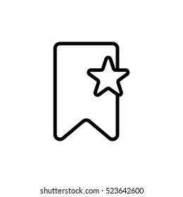 thin line bookmark icon on white background