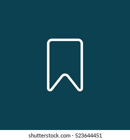 thin line bookmark icon on blue background
