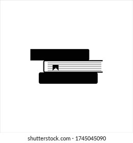 Thin line books on white background. Three books on each other. Minimalist icons. Book vector. Editable stroke. Eps 10. 