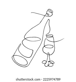 frasco de línea delgada. de vidrio. diseño de arte gráfico lineal simple y moderno aislado. ilustración. vector