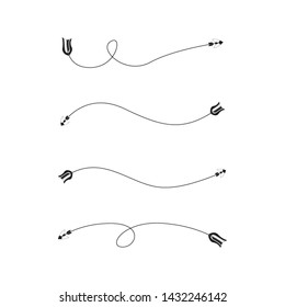 thin line bow arrows illustration set