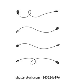 thin line bow arrows illustration set