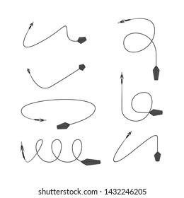thin line bow arrows illustration set