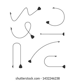 thin line bow arrows illustration set