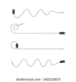 thin line bow arrows illustration set