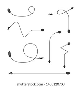 thin line bow arrows illustration set