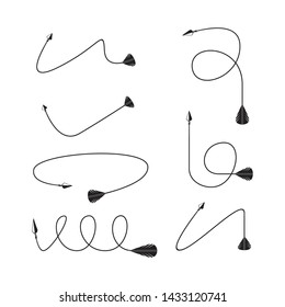 thin line bow arrows illustration set