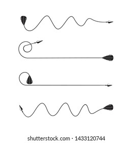 thin line bow arrows illustration set