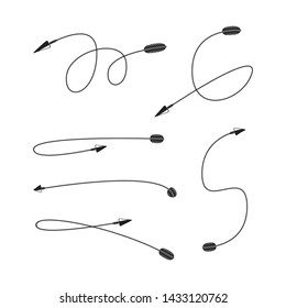 thin line bow arrows illustration set