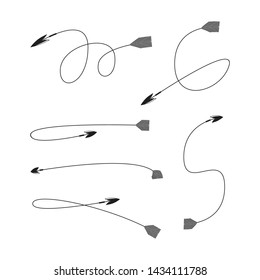 thin line bow arrows illustration set