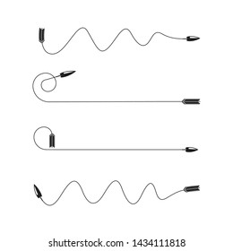 thin line bow arrows illustration set