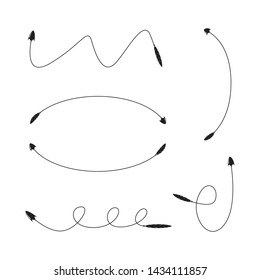 thin line bow arrows illustration set