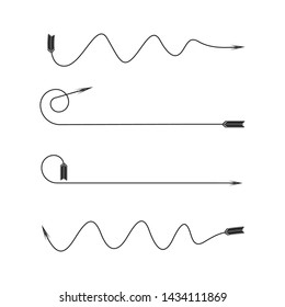 thin line bow arrows illustration set