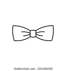 thin line bow tie icon on white background