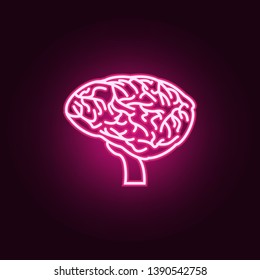 thin line brain neon icon. Elements of body parts set. Simple icon for websites, web design, mobile app, info graphics