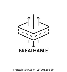 thin line breathable fabric icon like air absorption. simple trend modern graphic linear logotype design element isolated on white. concept of permeable textile or product for retail and manufacturing