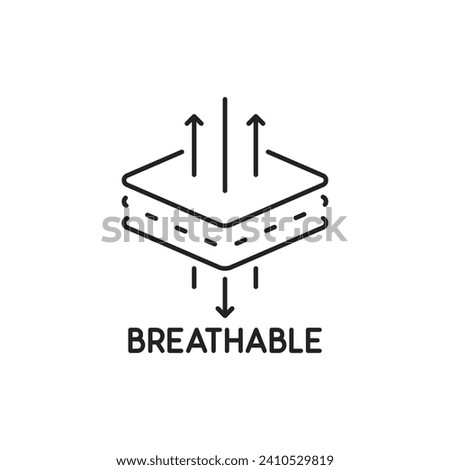 thin line breathable fabric icon like air absorption. simple trend modern graphic linear logotype design element isolated on white. concept of permeable textile or product for retail and manufacturing