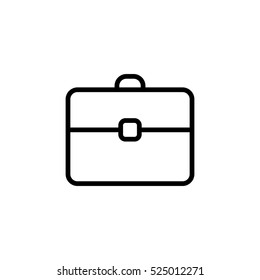 thin line briefcase, portfolio icon on white background