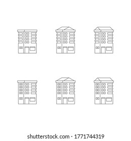 Thin line Building vector illustration, isolated on white background. Simple and trendy with Black and white color