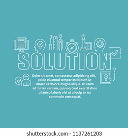 Thin line business concept with outline icons