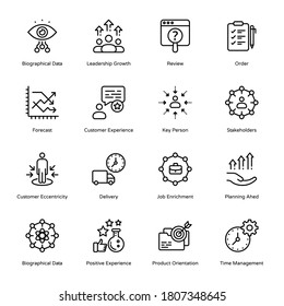 thin line business concepts icons - stroked, vectors