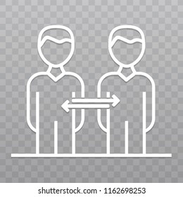 Thin line Business Connections icon. Teamwork icon on transparent background.