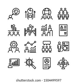 Thin Line Business Icon Set 