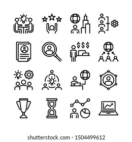 Thin Line Business Icon Set 