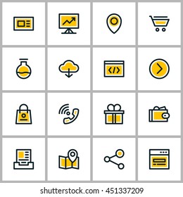 Thin Line Business Icon Set. Vector Icons For Mobile Application, Website