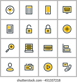 Thin Line Business Icon Set. Vector Icons For Mobile Application, Website