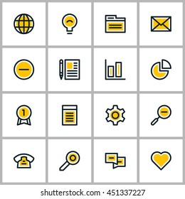 Thin Line Business Icon Set. Vector Icons For Mobile Application, Website