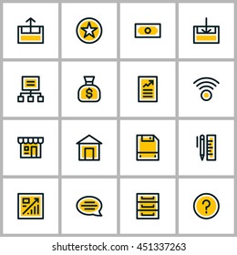 Thin Line Business Icon Set. Vector Icons For Mobile Application, Website
