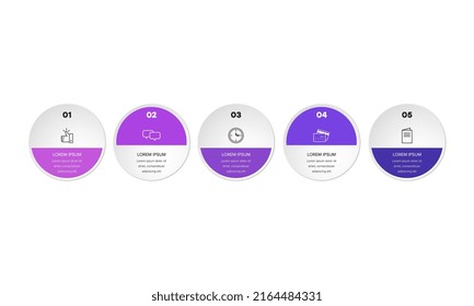 Thin line business infographic square template design with icons and 5 options or steps. Vector illustration.Can be used for process diagram, presentations, workflow layout, banner, flow chart
