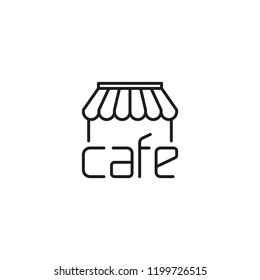 thin line cafe icon on white background