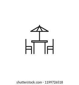 thin line cafe terrace icon on white background