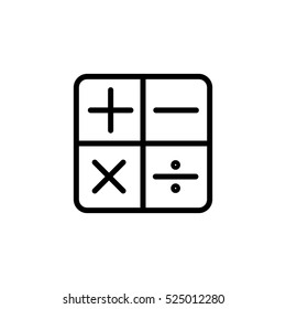 thin line calculator icon on white background