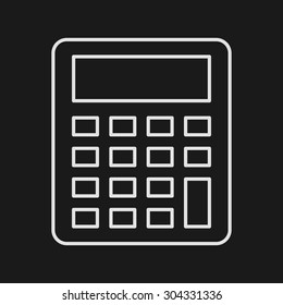 Thin Line Calculator Web Icon