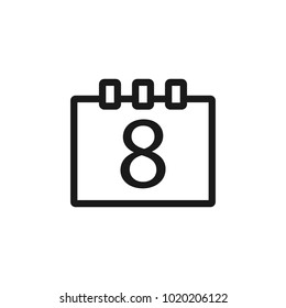 Thin line calendar icon for mobile concepts and web apps.. Modern infographic logo and pictogram.