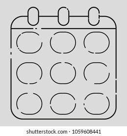 Thin line calendar icon for mobile concepts and web apps. calendar icon Vector illustration.