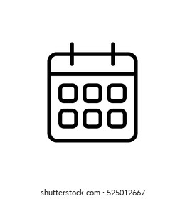 thin line calendar icon on white background