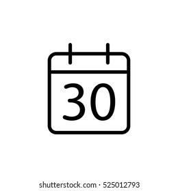 thin line calendar icon on white background