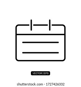 Plantilla de logotipo de ilustración de vectores de icono de línea delgada Calendar para muchos fines. Aislado sobre fondo blanco.